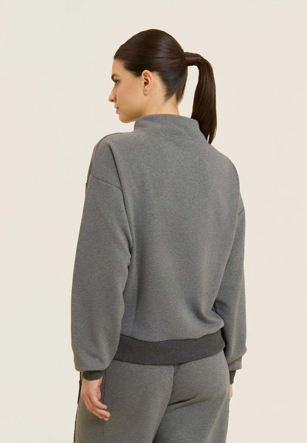 Freddy Elite Sweatshirt Damen Grau mit Half-Zip