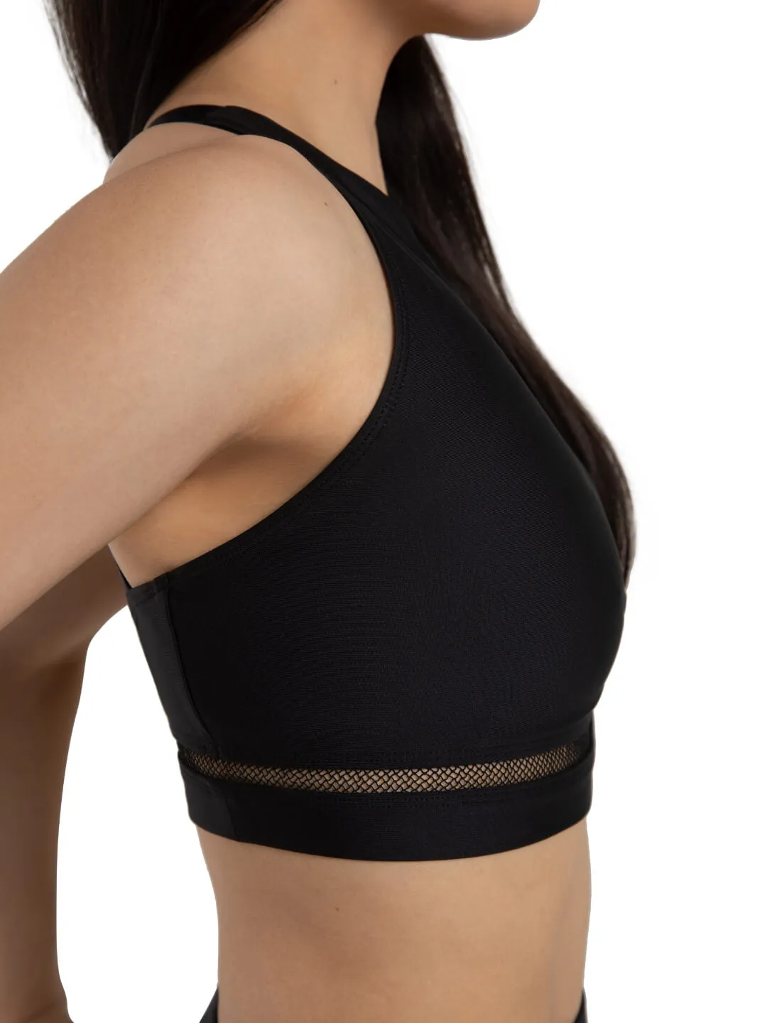 Capezio Coastal Bloom Oceanic Sport-BH Schwarz High-Neck