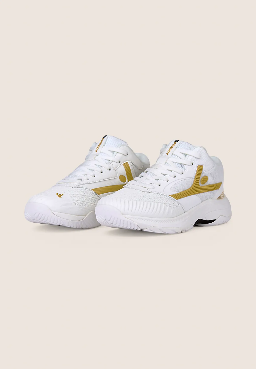 Freddy FY116 Volleyballschuhe Weiß-Gold griffig