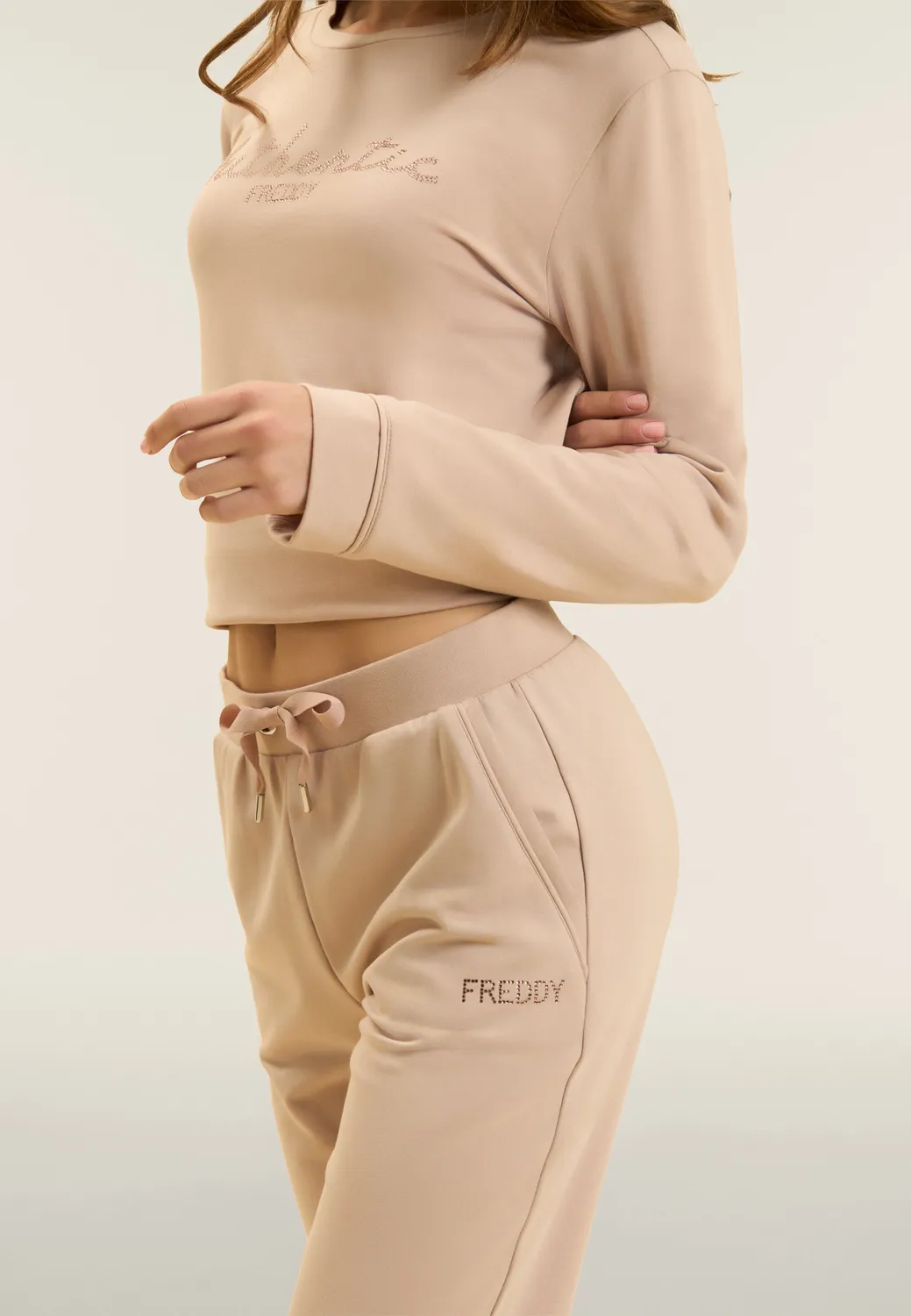Freddy Strass Sporthose gerade Dunkelblau French Terry