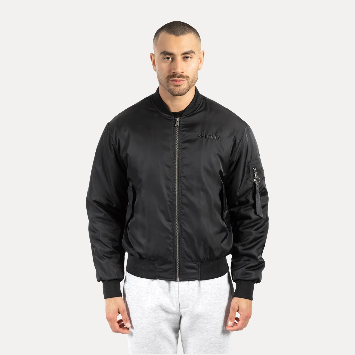 Smilodox Daxton Bomberjacke Unisex Schwarz Oversize