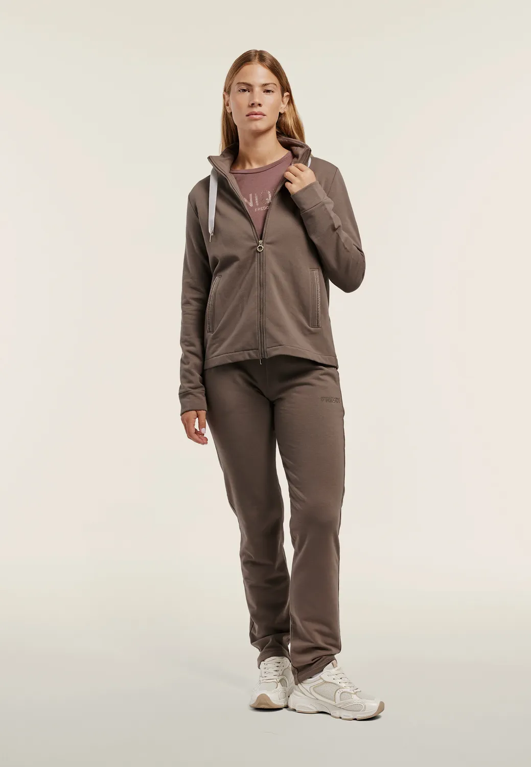 Freddy Damen Sweatjacke Stehkragen Moonbeam M Nieten