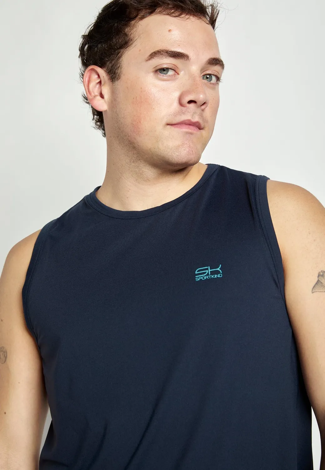 SPORTKIND Tank Top Herren Navy Blau ärmellos