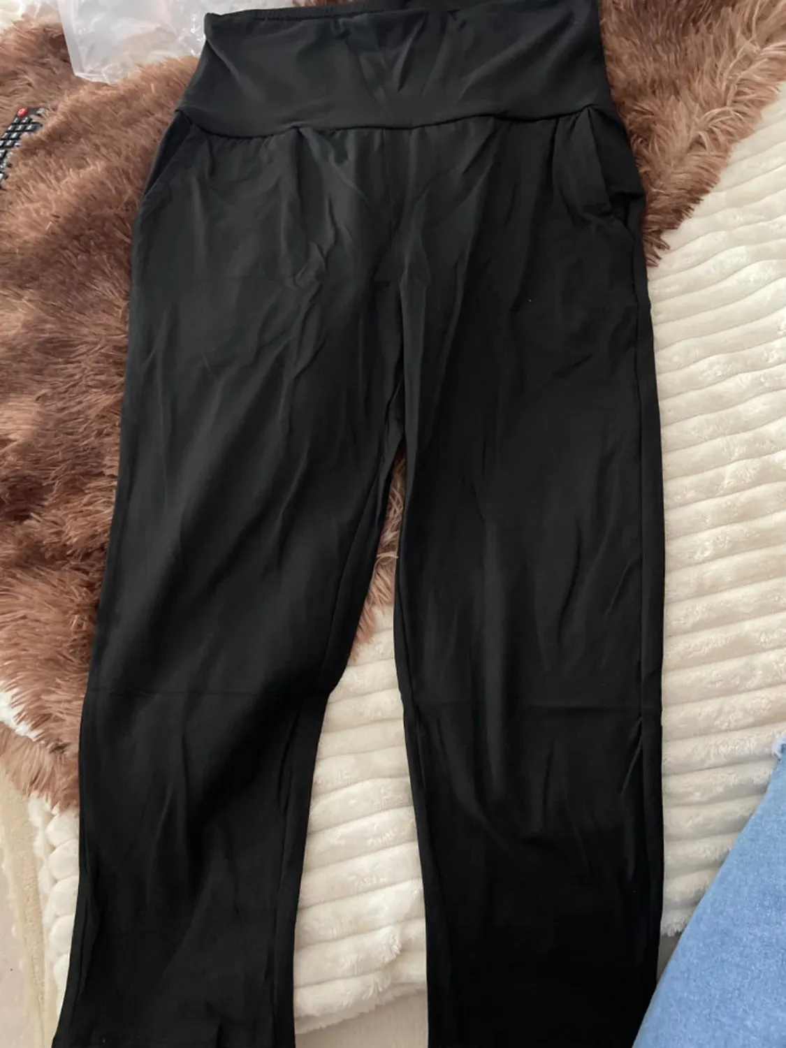 SINOPHANT High Waist 3/4 Leggings Damen schwarz mit Taschen
