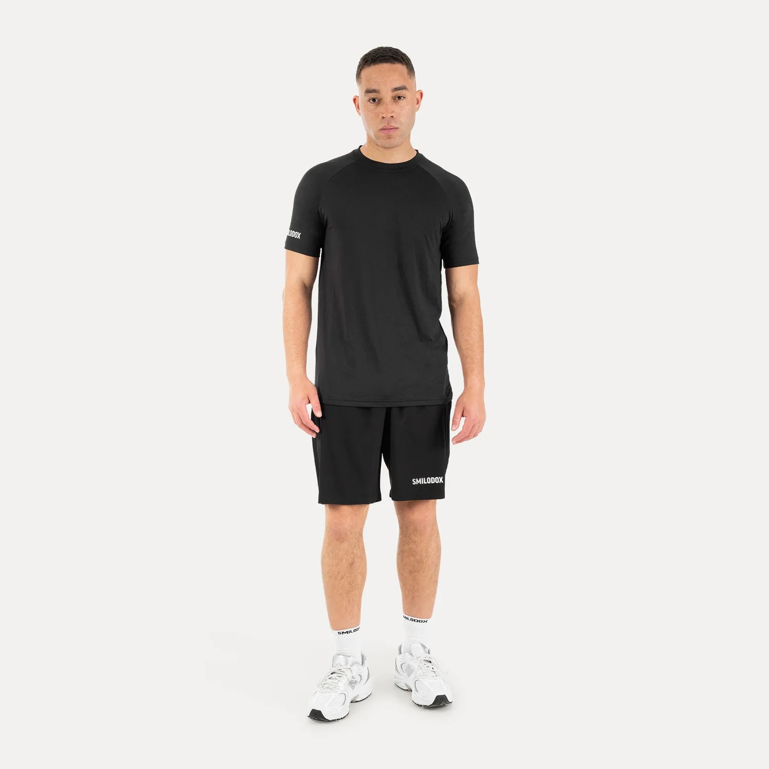 Smilodox Davren T-Shirt Herren Schwarz Slim Atmungsaktiv