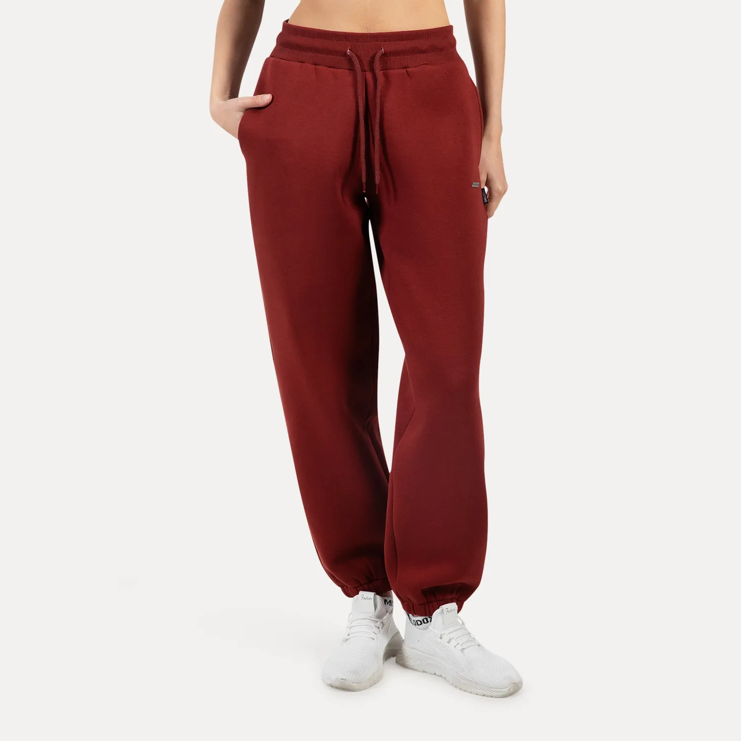 Smilodox Lyanna Jogginghose Damen Schwarz Oversize Baumwolle
