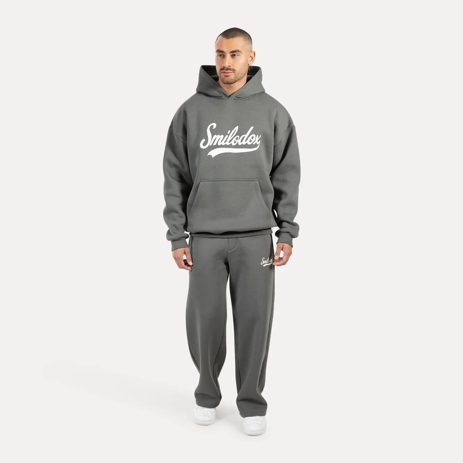 Smilodox Lorik Hoodie Herren Schwarz Oversize Baumwollmix