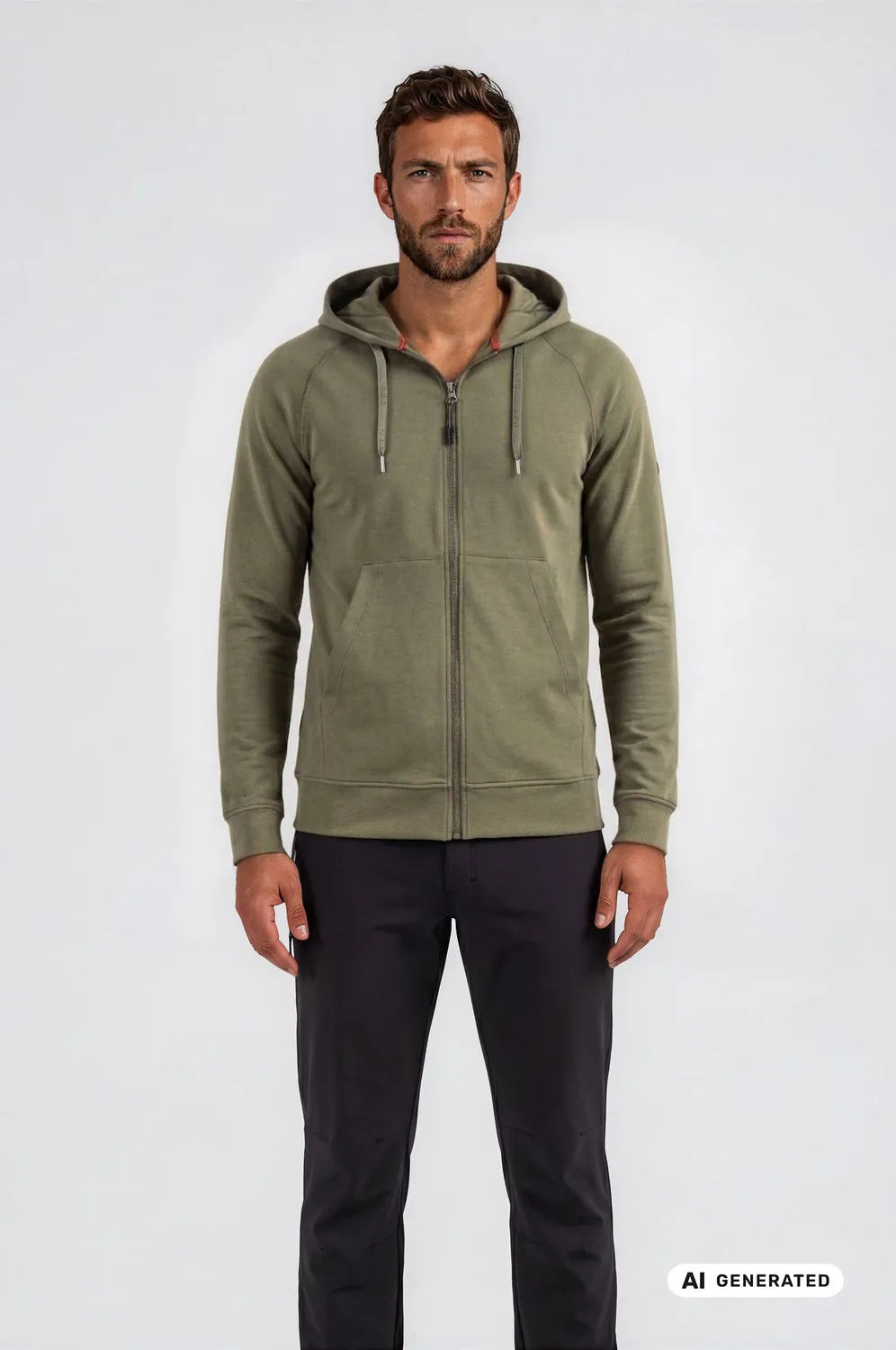 LPO Felix Sweatjacke Herren olivgrün mit Kapuze