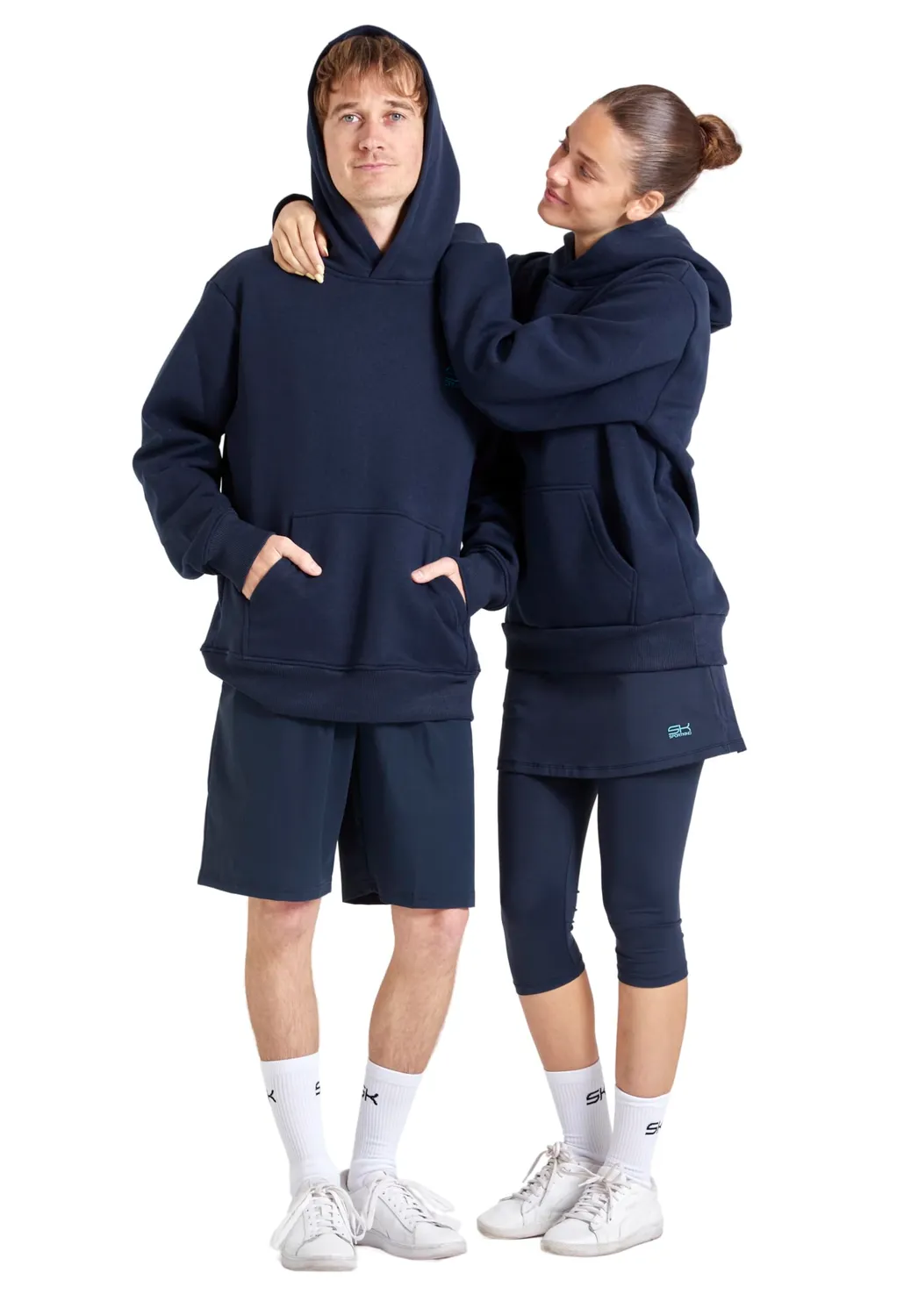 SPORTKIND Hoodie Kobaltblau S Baumwolle Oversized