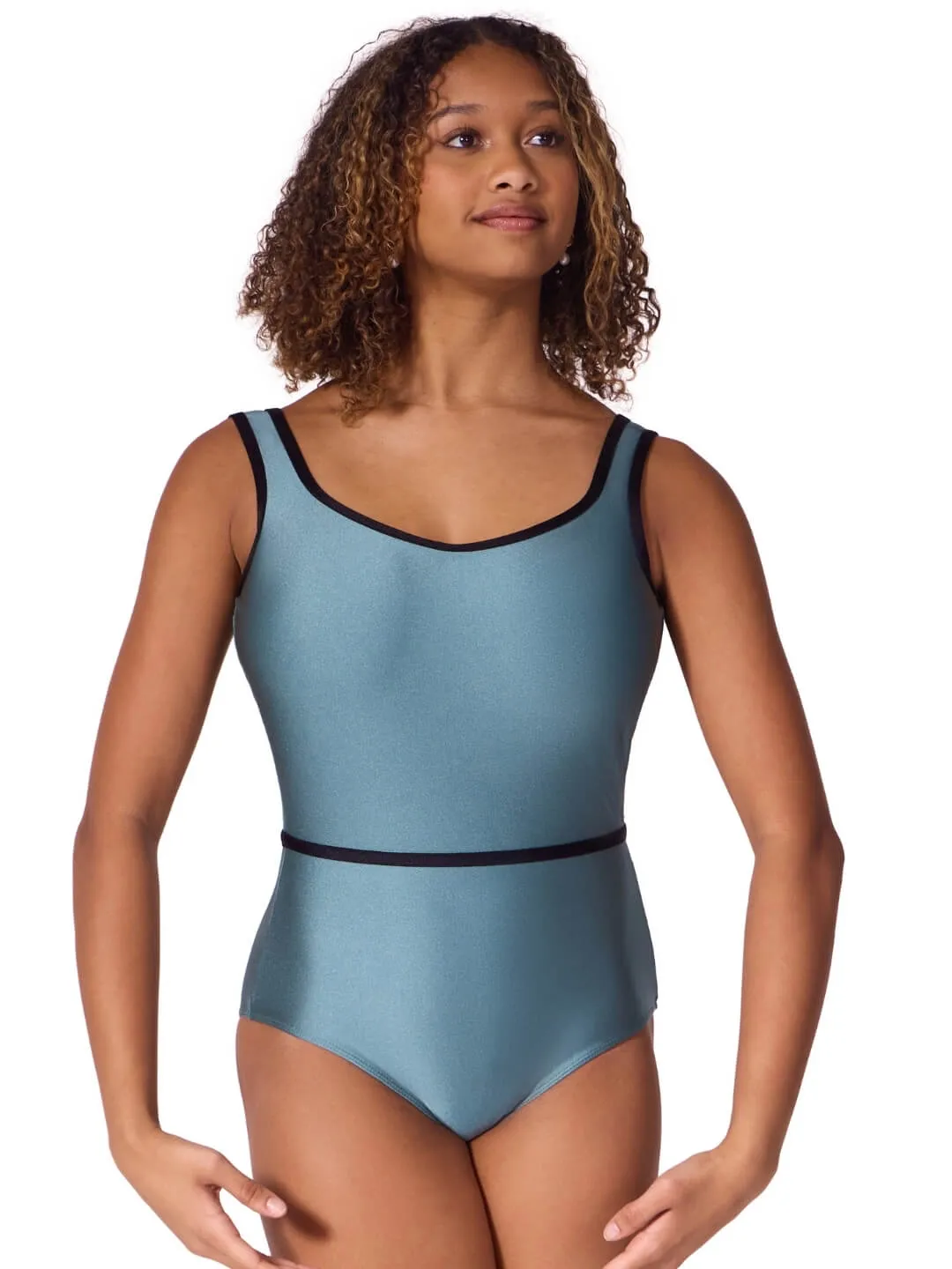 Capezio Enchanted Contrast Graceful Tank Ballettanzug Schwarz Mesh