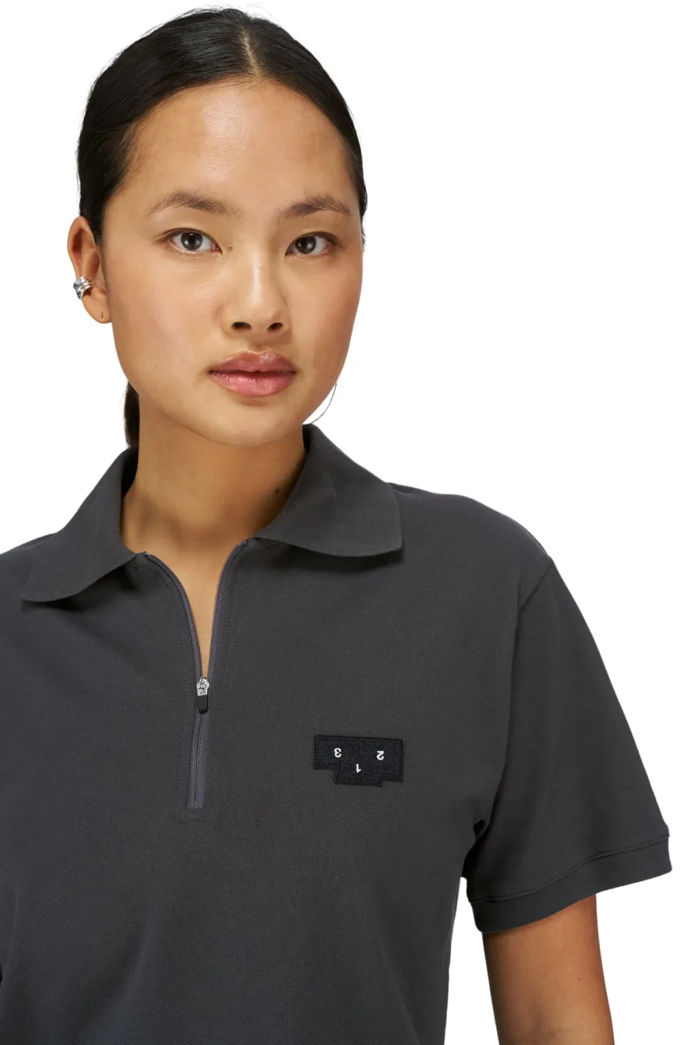 UNNA Polo Run Shirt W Poloshirt Off Black Bio-Baumwolle