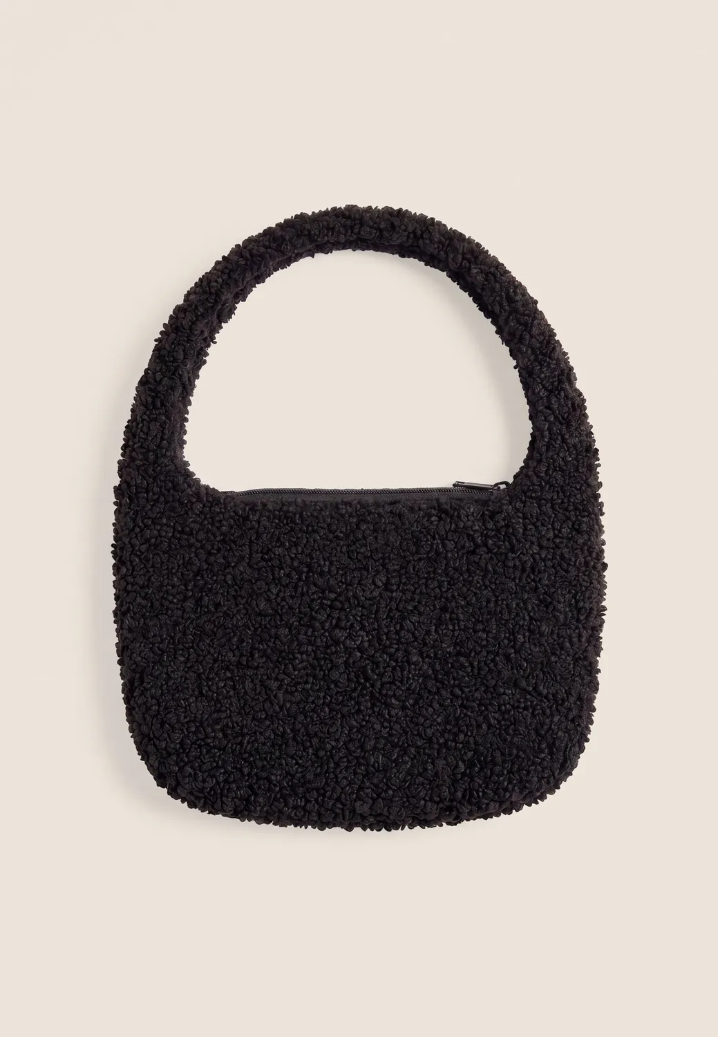 Freddy Damen Schultertasche Sherpa Schwarz Plüsch