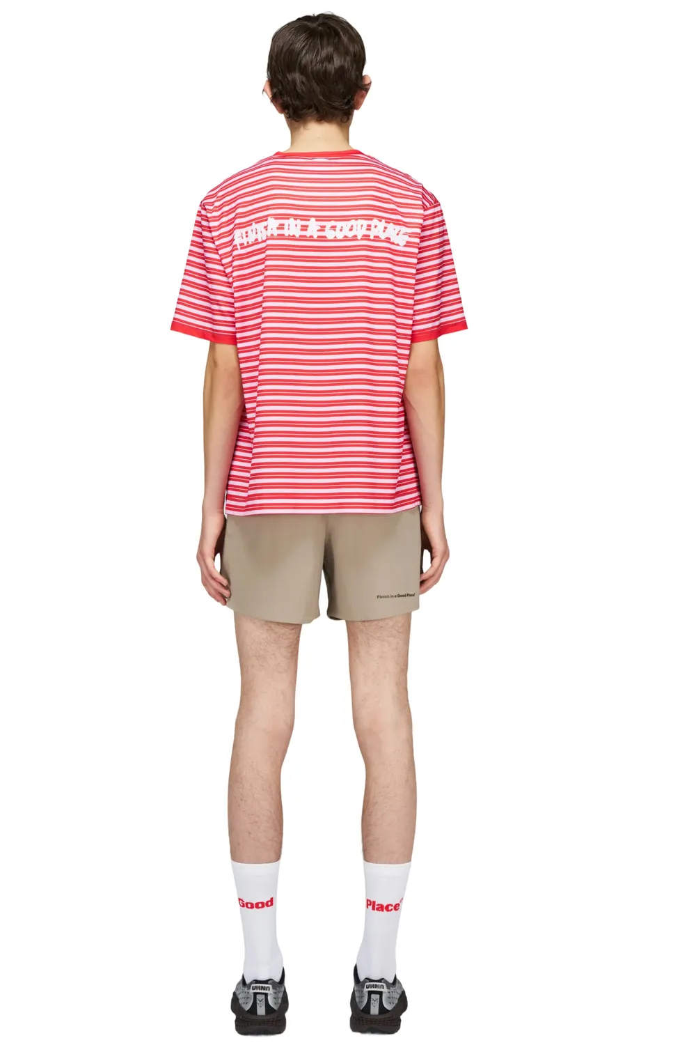 UNNA Wavy Tee Striped Laufshirt Turbo Rose atmungsaktiv