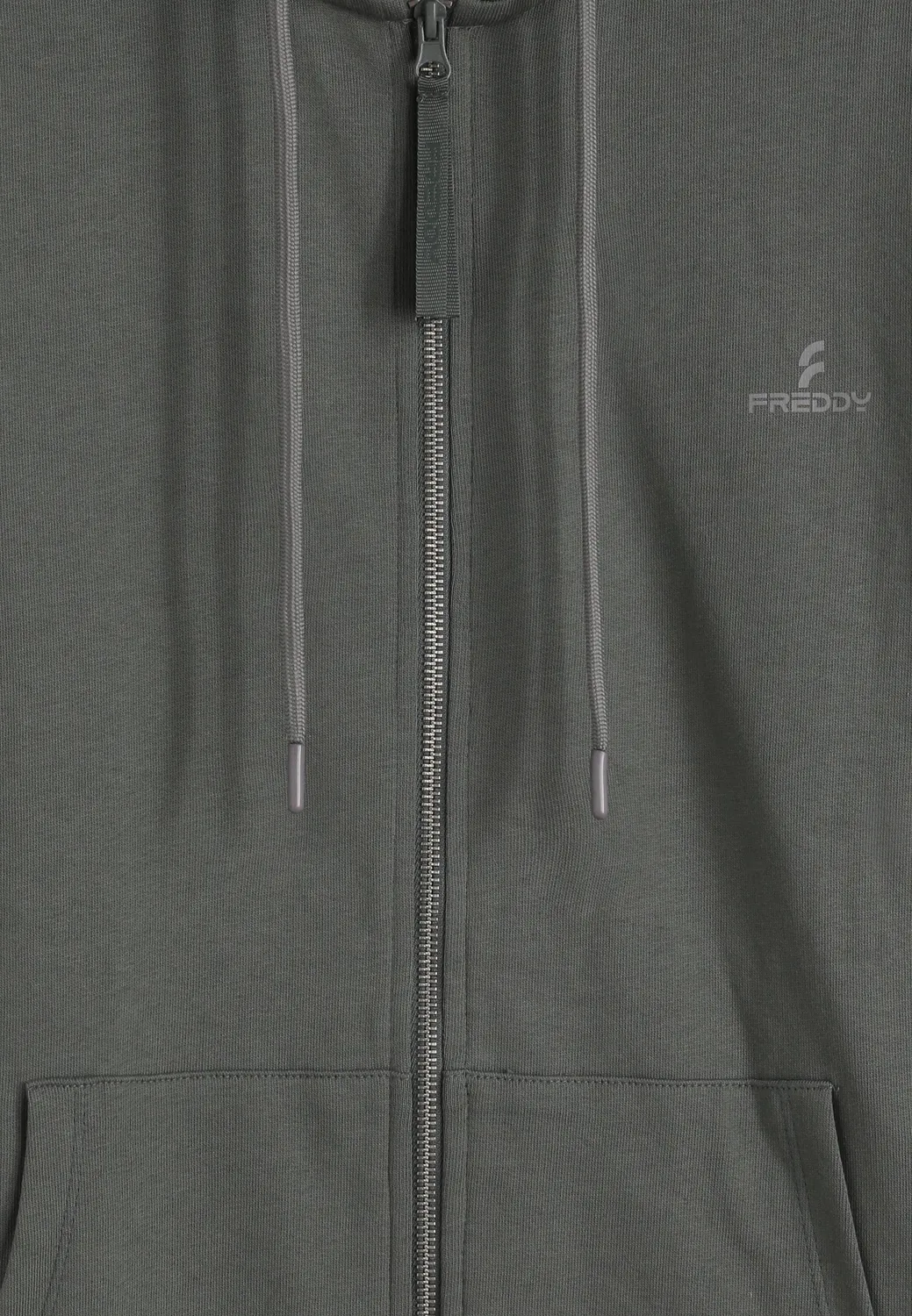 Freddy Herren Hoodie mit Zip Castor Gray Baumwolle