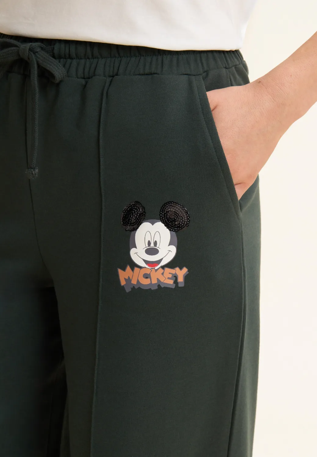 Freddy Mickey Mouse Sporthose schwarz weites Bein