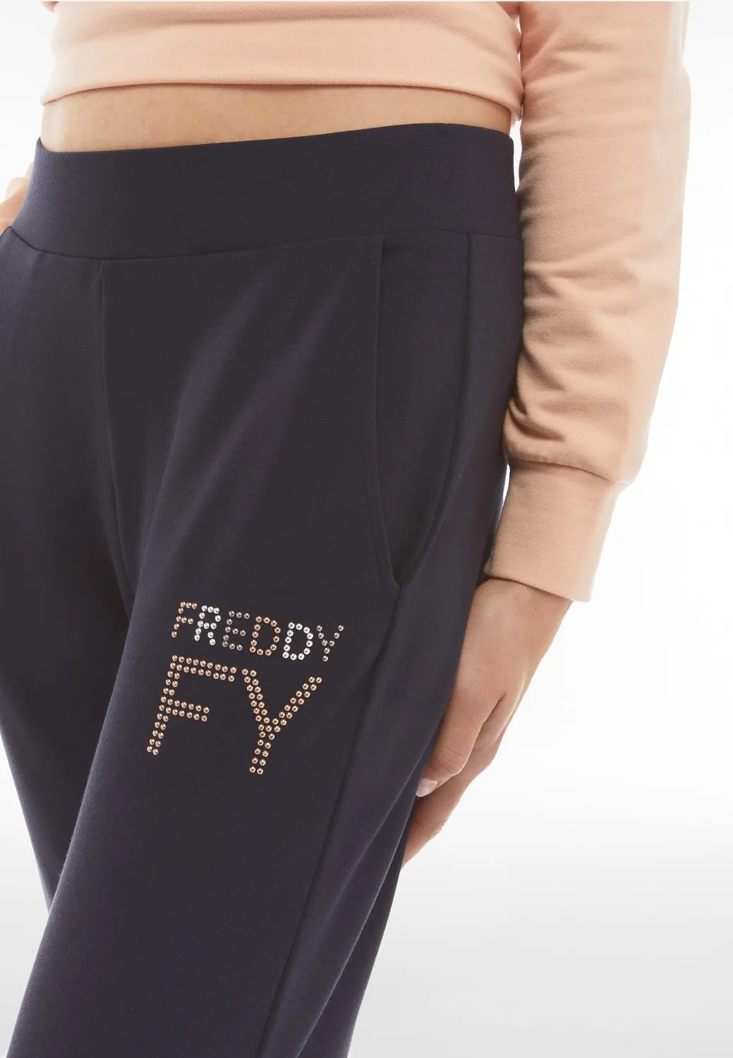 Freddy Sporthose Navy 7/8 French Terry Modal Damen