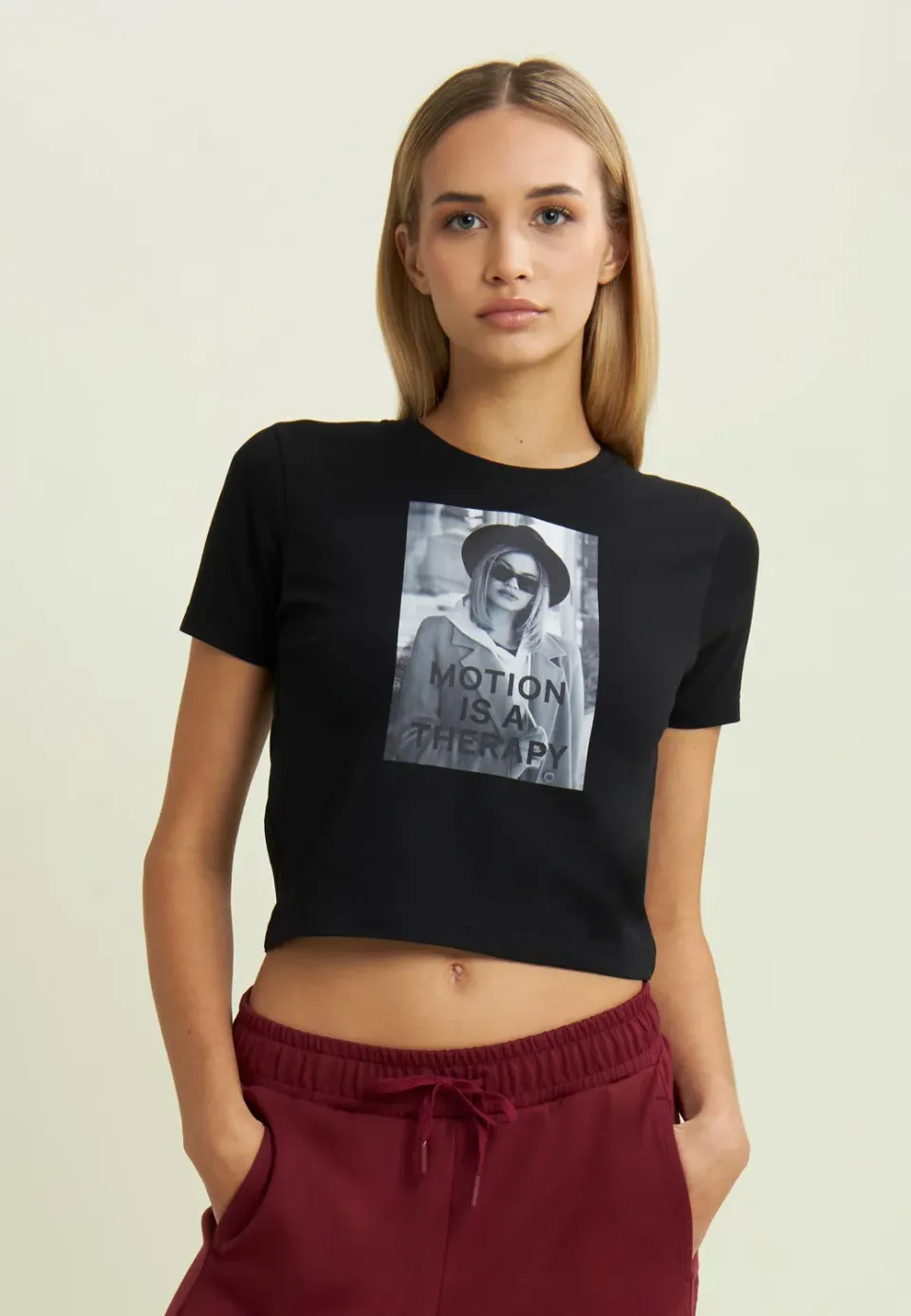 Freddy Regular T-Shirt Damen Jersey Schwarz mit Fotoprint