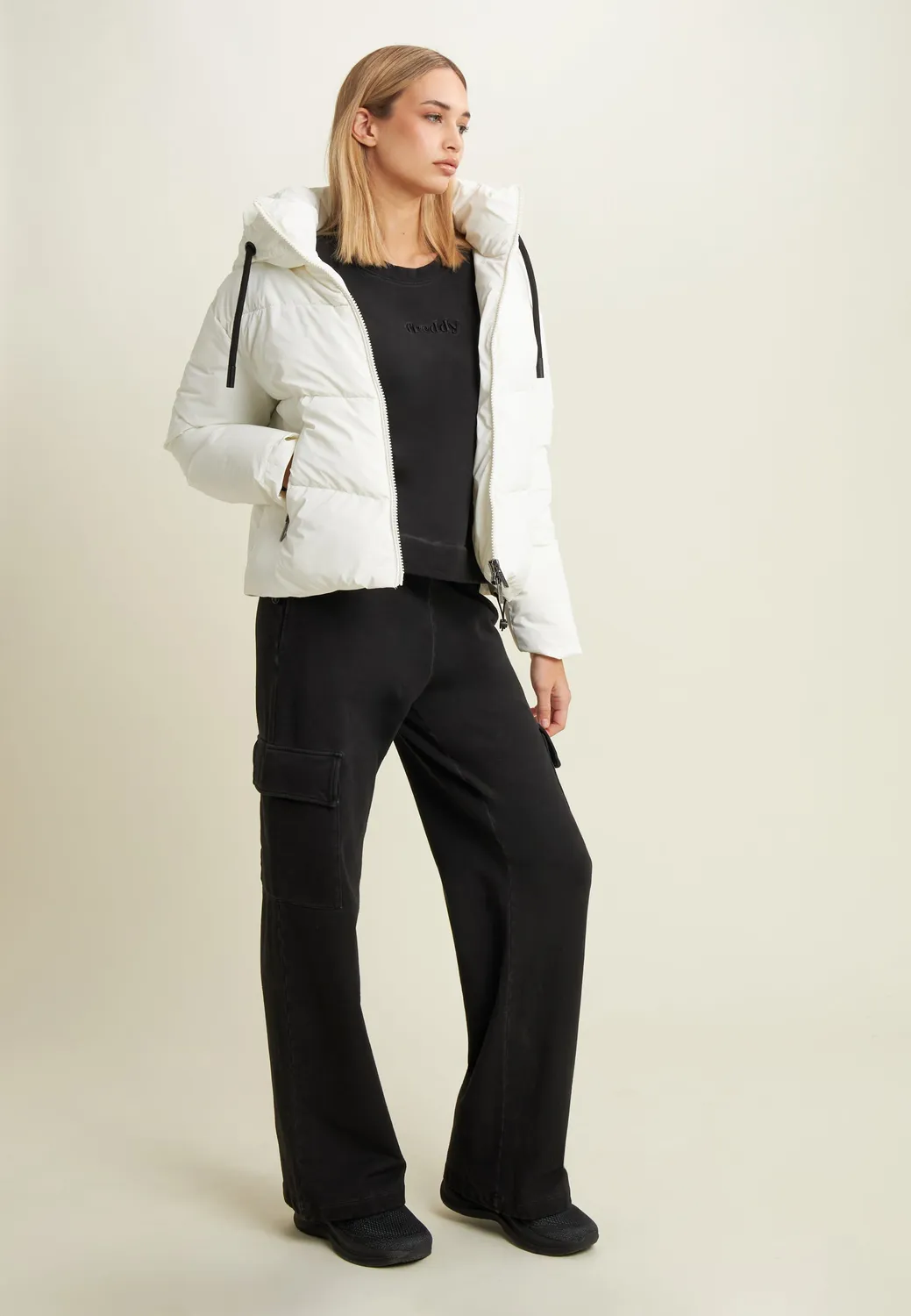 Freddy Cropped Sweatshirt Black Cold Dyed kurz
