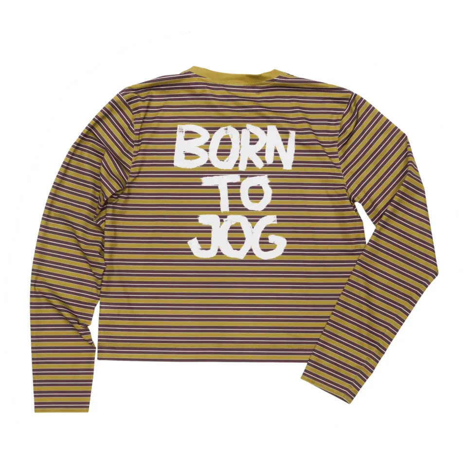 UNNA Striped LS W Langarmshirt Mud Gold Streifen