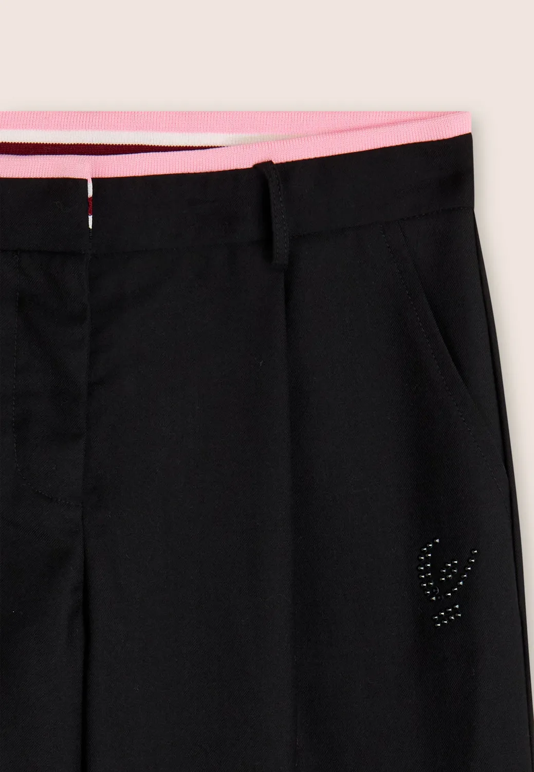 Freddy Kinder Hose Schwarz Wide Leg Strass