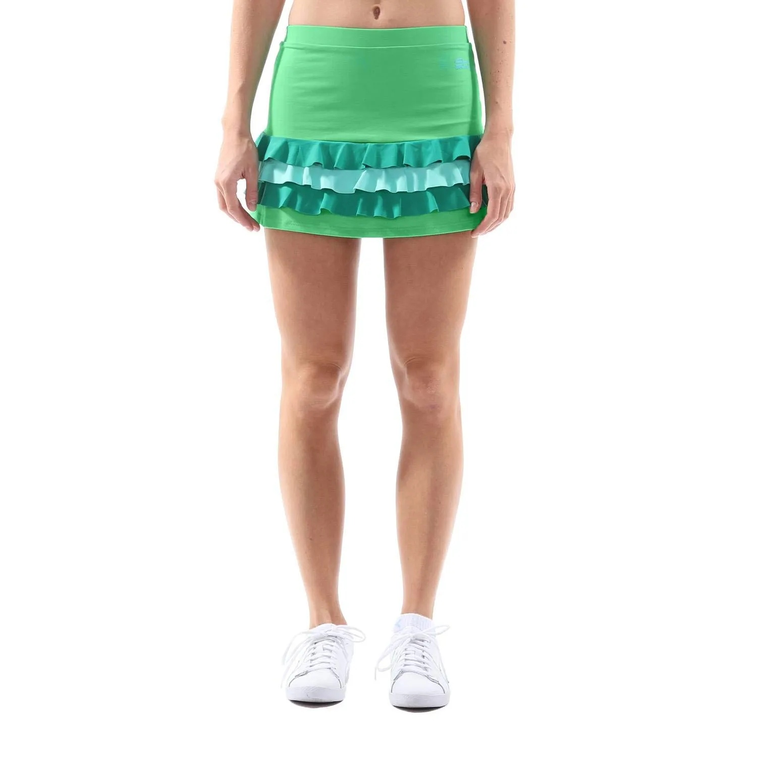 SPORTKIND Tennis Rüschenrock Skort Grün Mixed