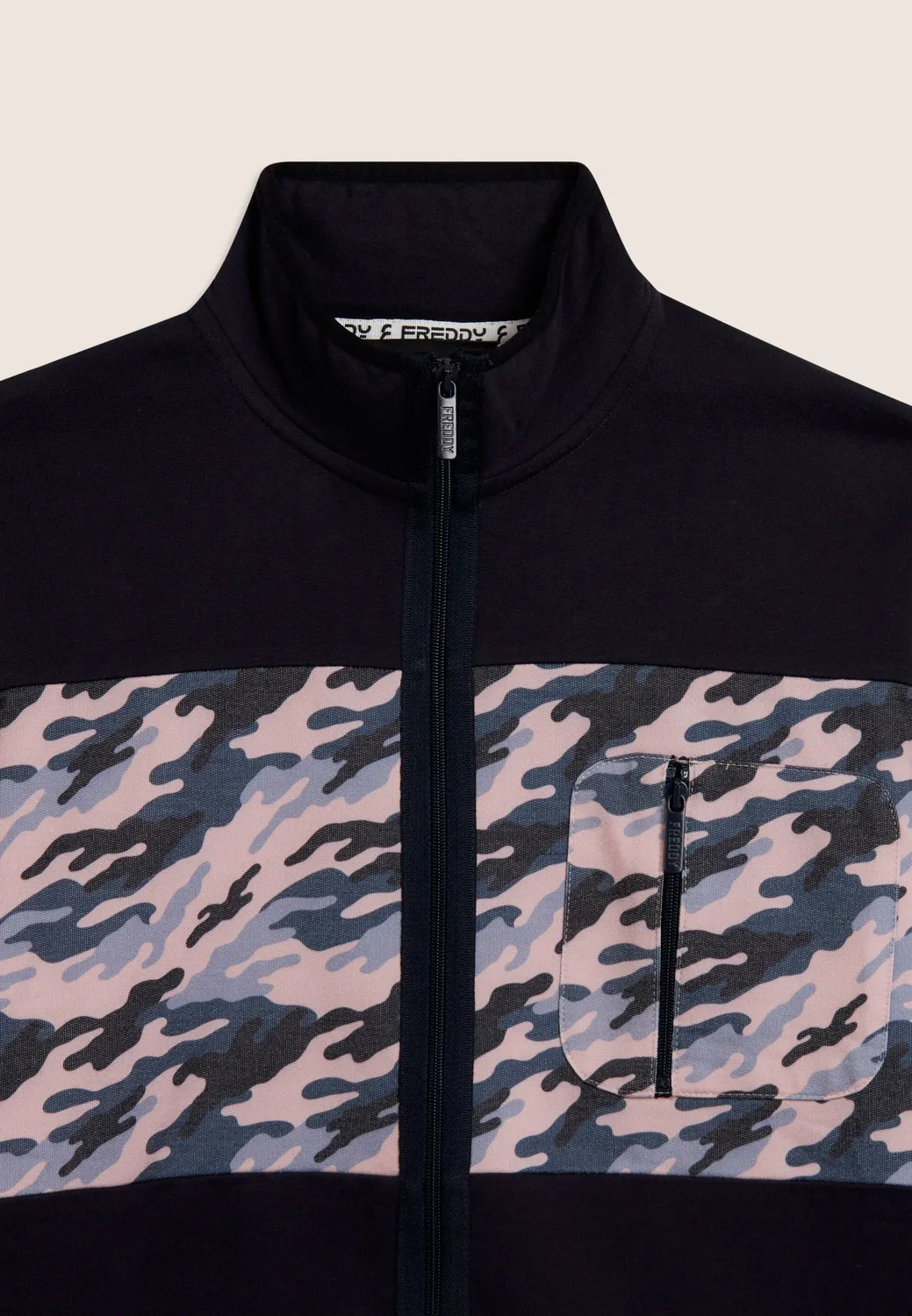 Freddy Sweatjacke Herren blau Camouflage Full-Zip