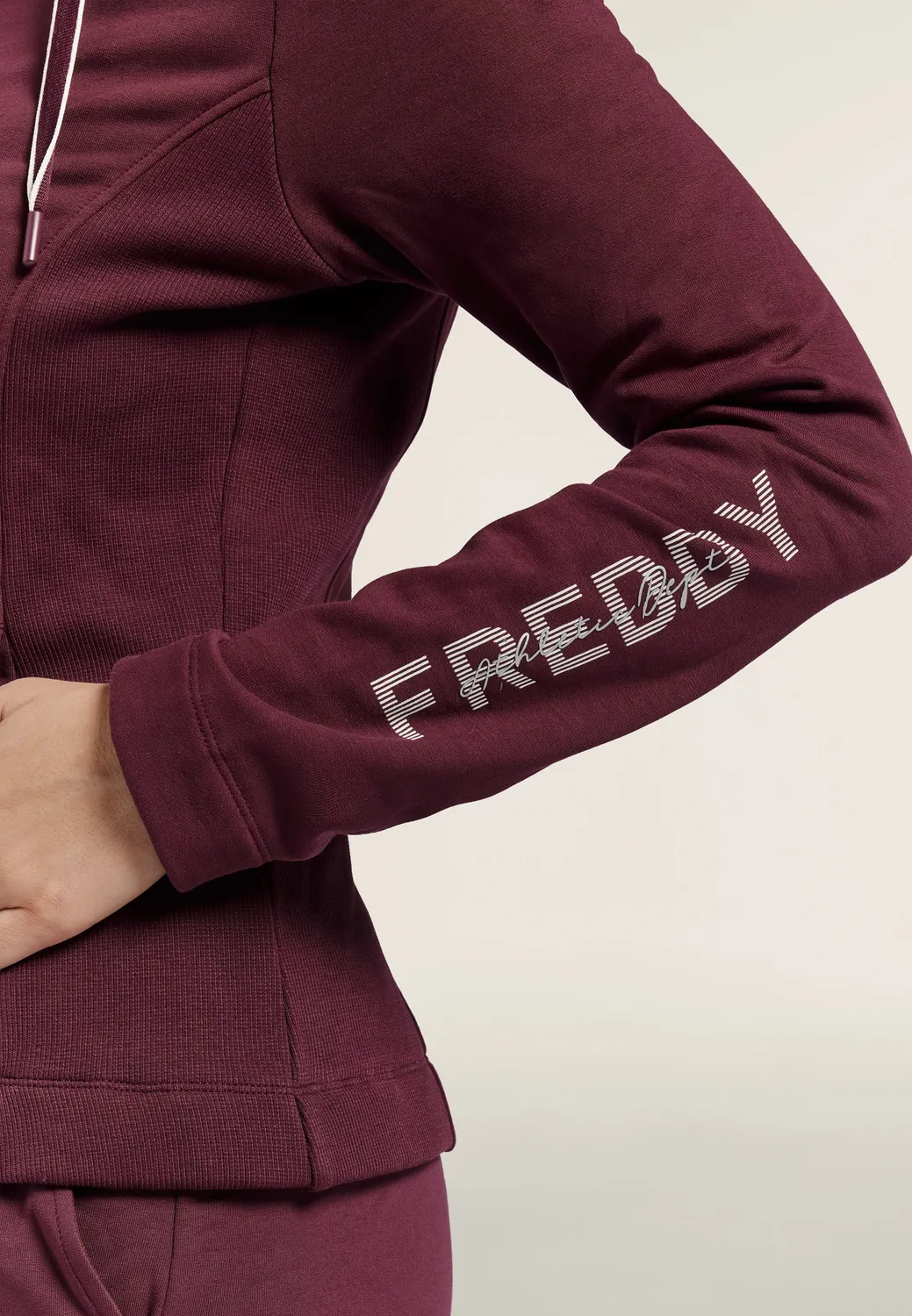 Freddy Slim Full-Zip Kapuzenjacke schwarz slim