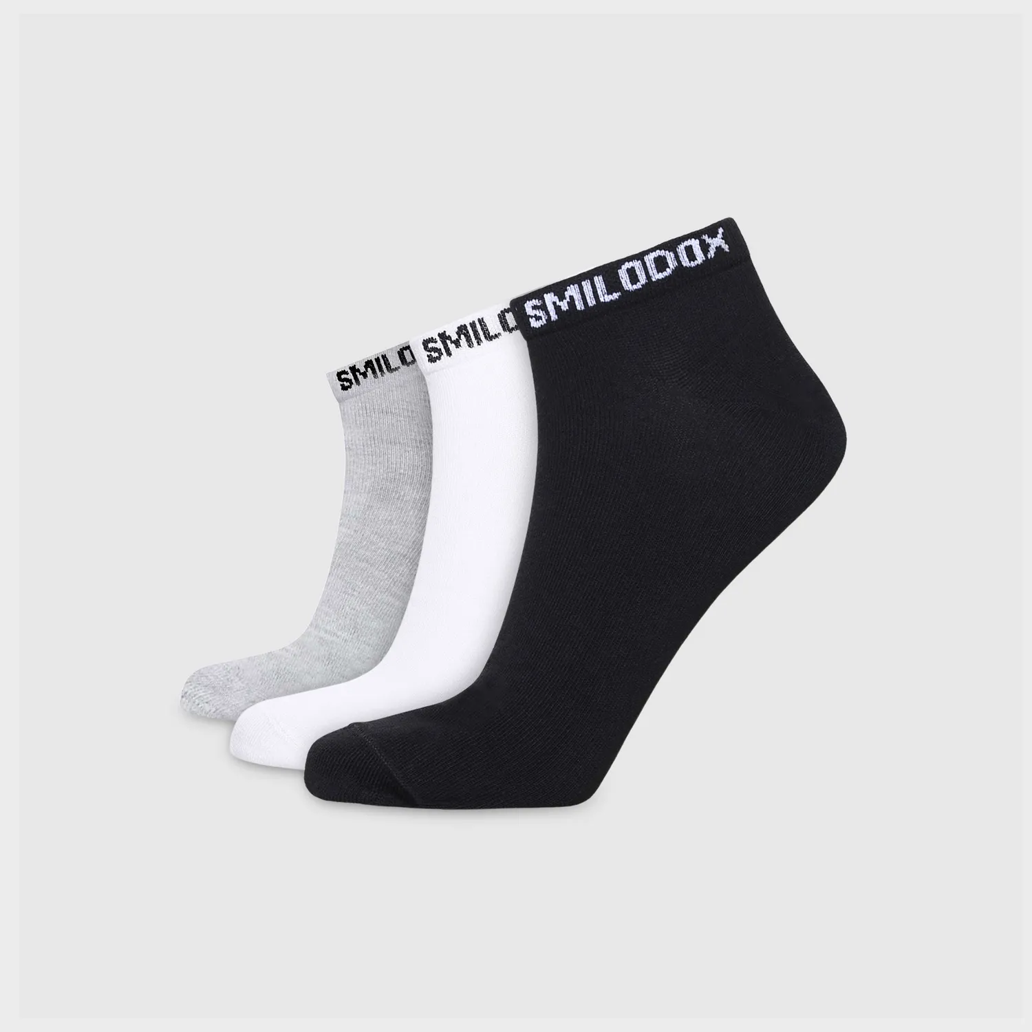 Smilodox Carnos Sneakersocken Weiß 3er Pack 39-42