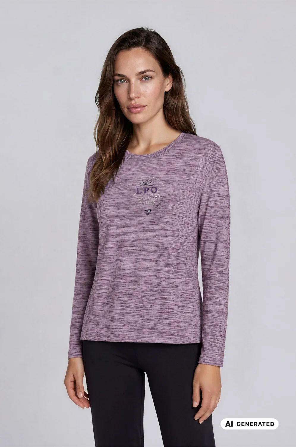 LPO Tilda 3/4-Arm Funktionsshirt Damen flieder meliert