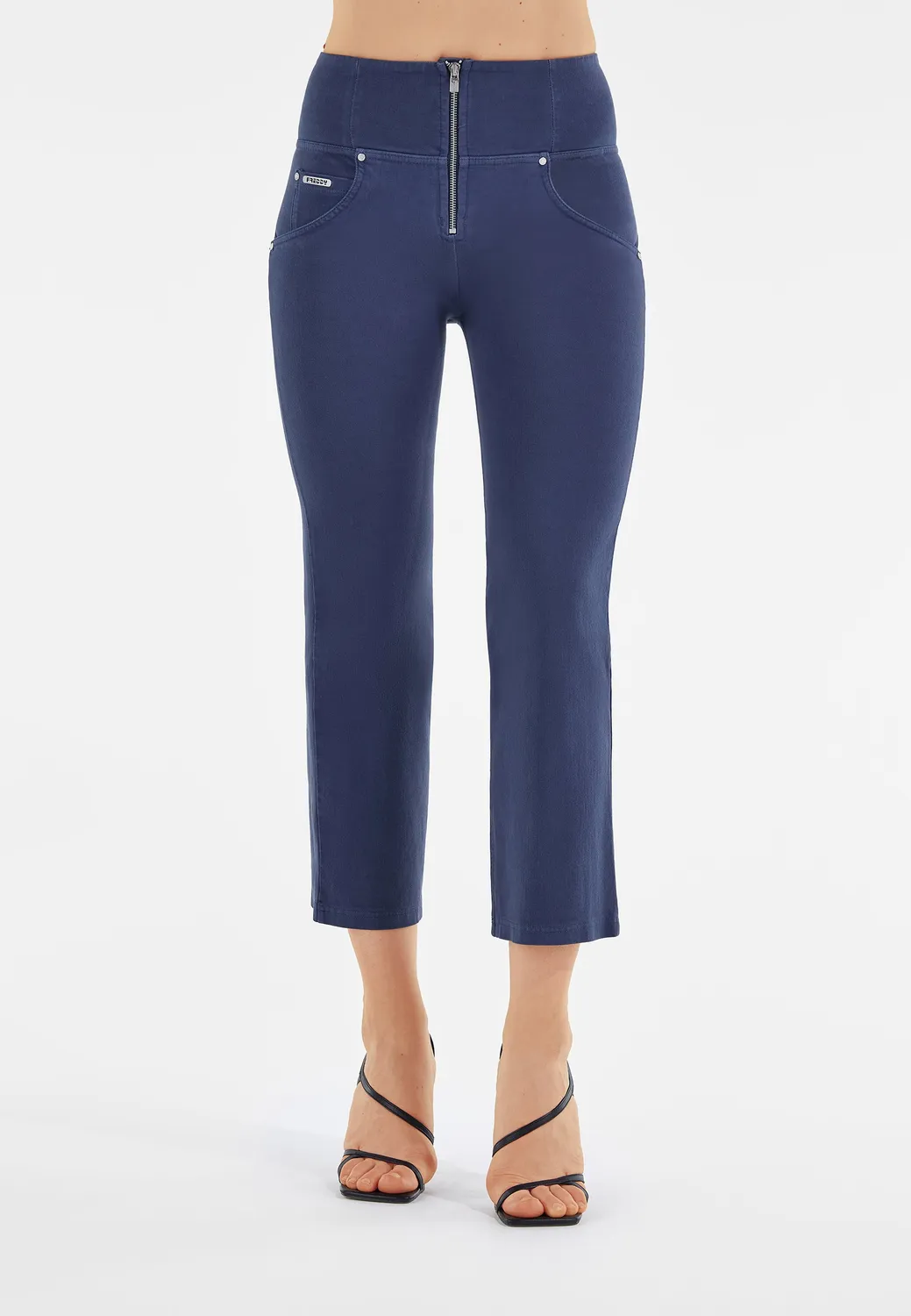 Freddy WR.UP Hose Wide Cropped Indigoblau Push-up