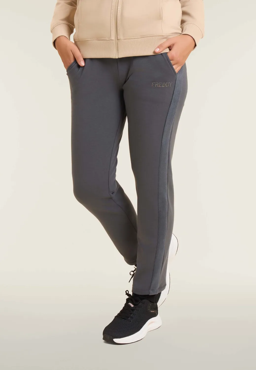 Freddy Sporthose Damen Schwarz Samt Modal Warm