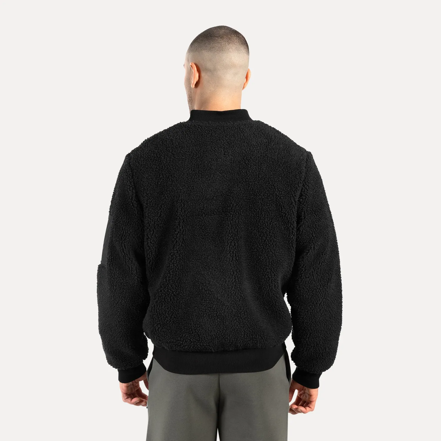 Smilodox Ferell Teddy Bomberjacke Schwarz locker