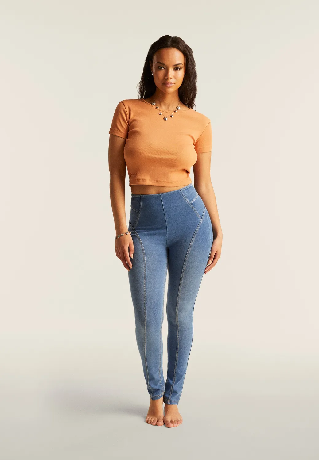 Freddy N.O.W. Skinny Jeggings High Waist Schwarz Denim