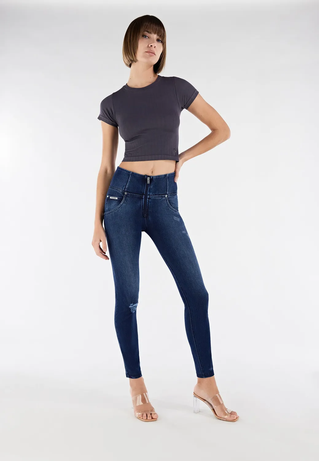 Freddy WR.UP Jeans High-Waist schwarz Risse Push-up