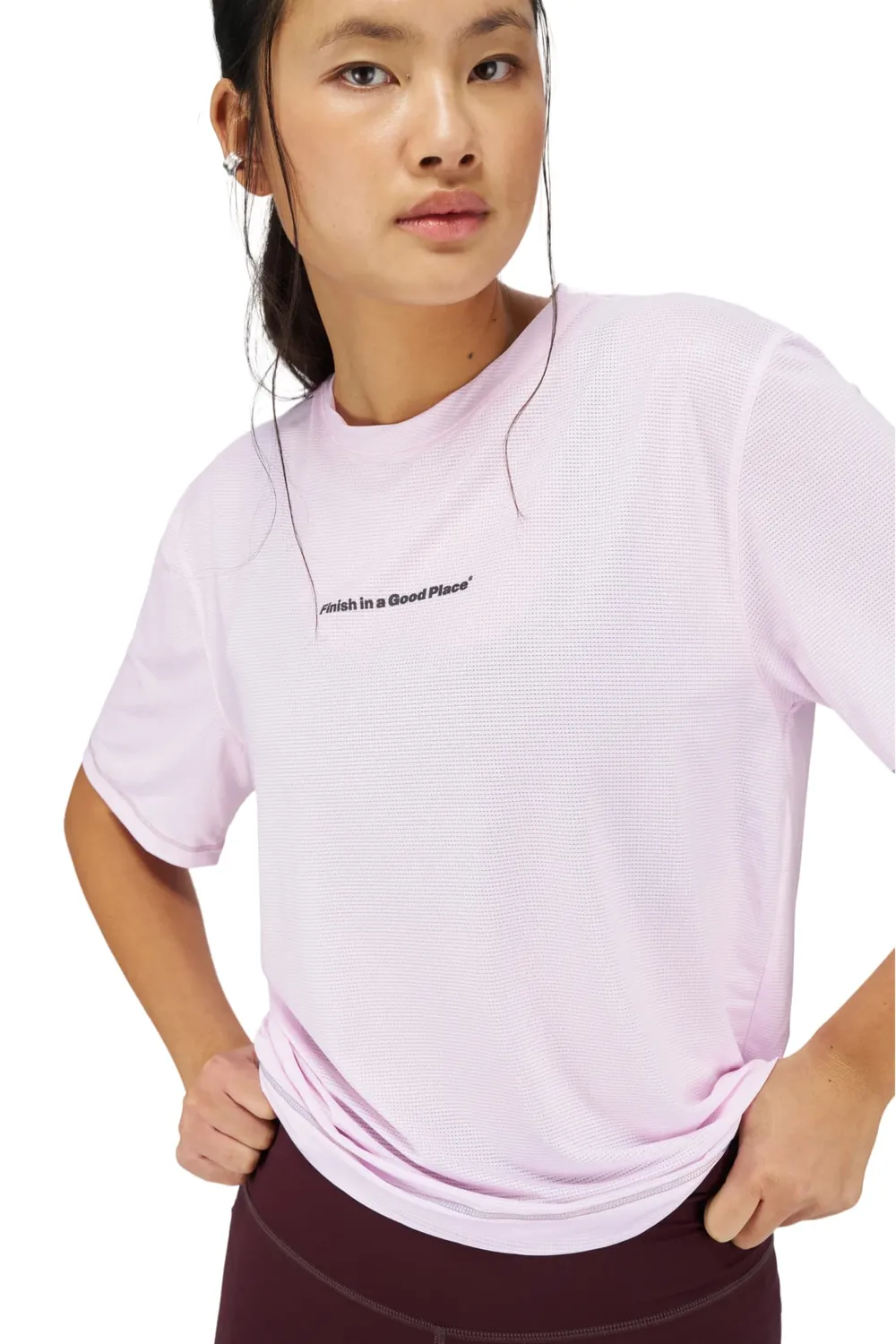 UNNA Wavy Tee Laufshirt Damen Oxford Pink leicht