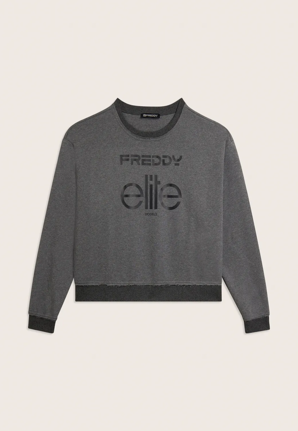 Freddy Cropped Sweatshirt Damen grau meliert