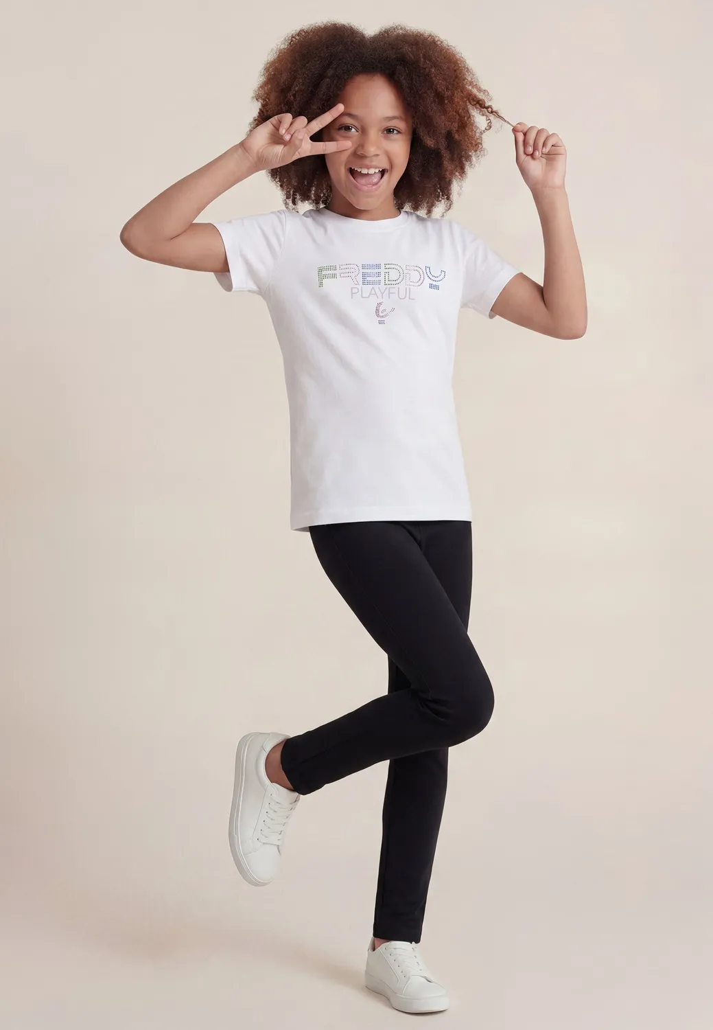 Freddy Playful T-Shirt Mädchen weiß Strass