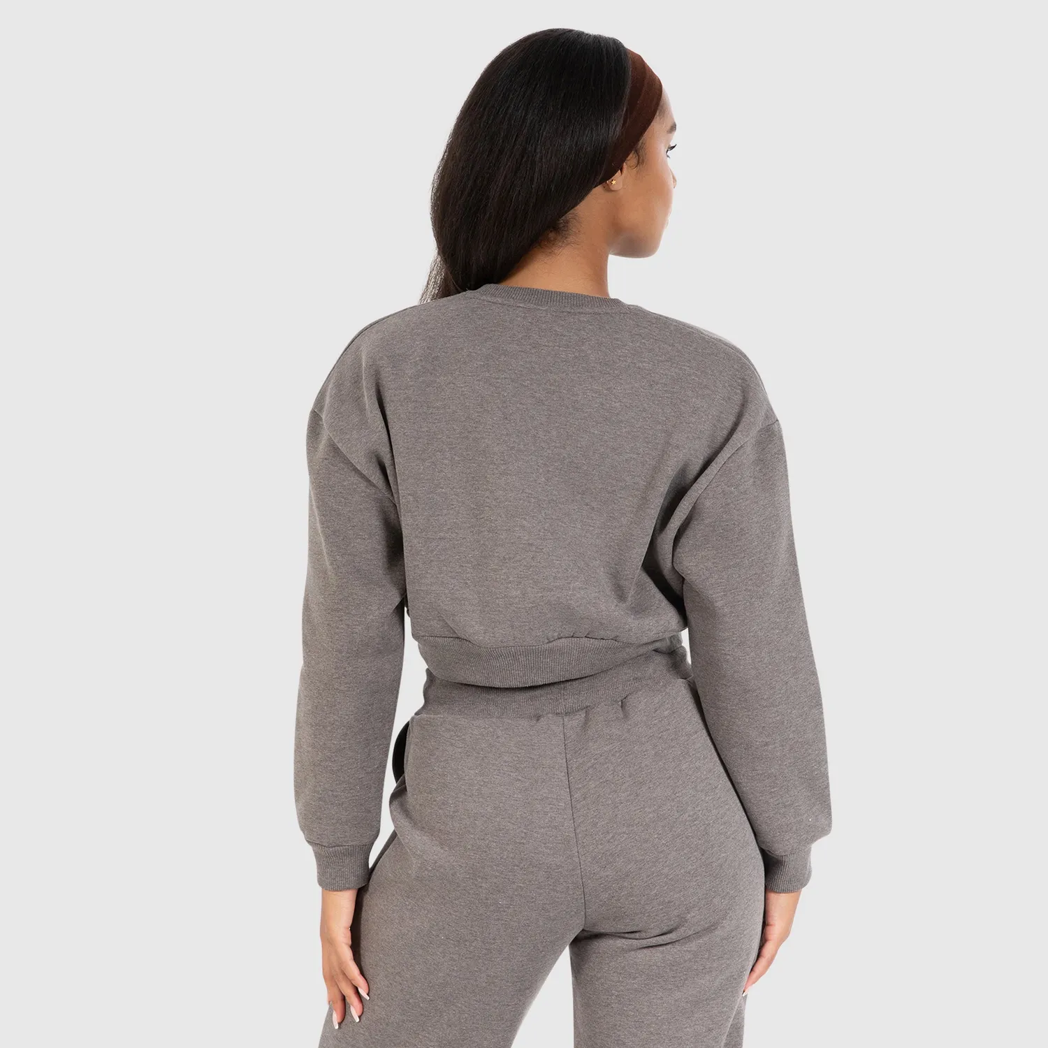 Smilodox Lunara Amelia Crop Sweatshirt Beige Melange