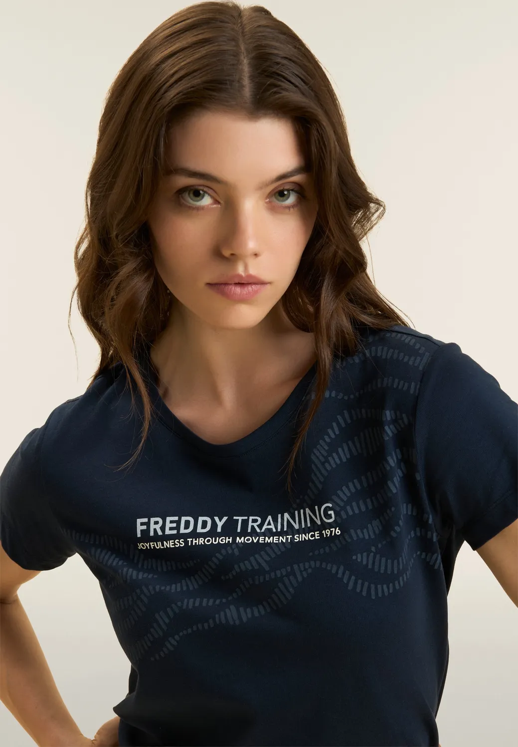 Freddy Training T-Shirt Baumwolle Schwarz Glitzer