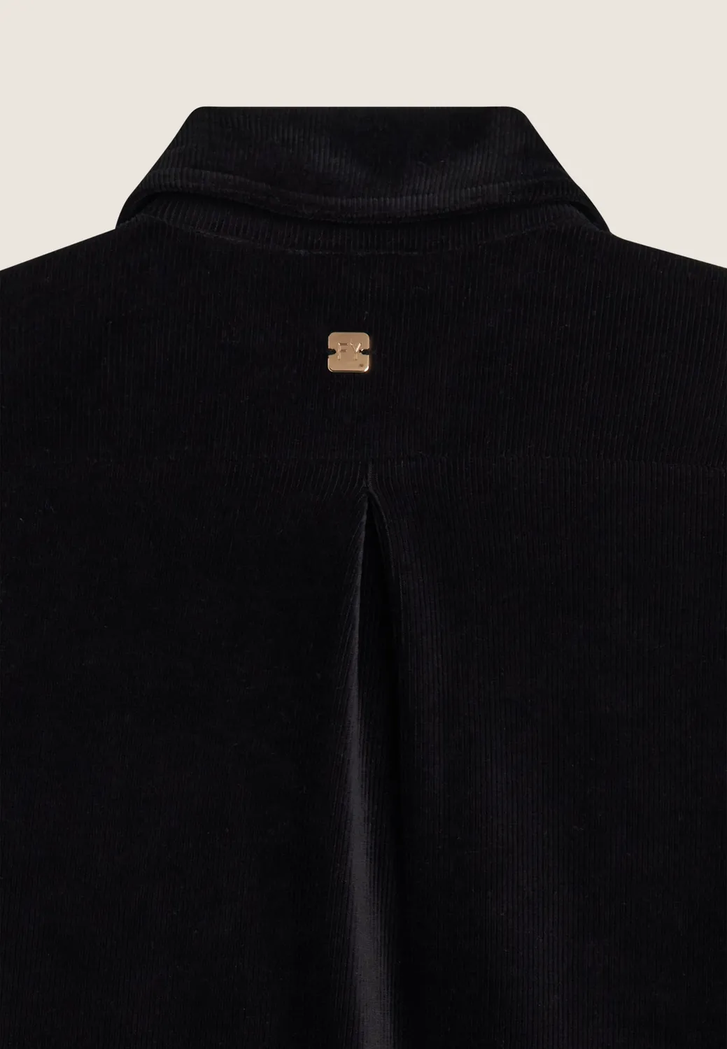 Freddy Comfort Fit Samthemd Schwarz Cord Mille Righe