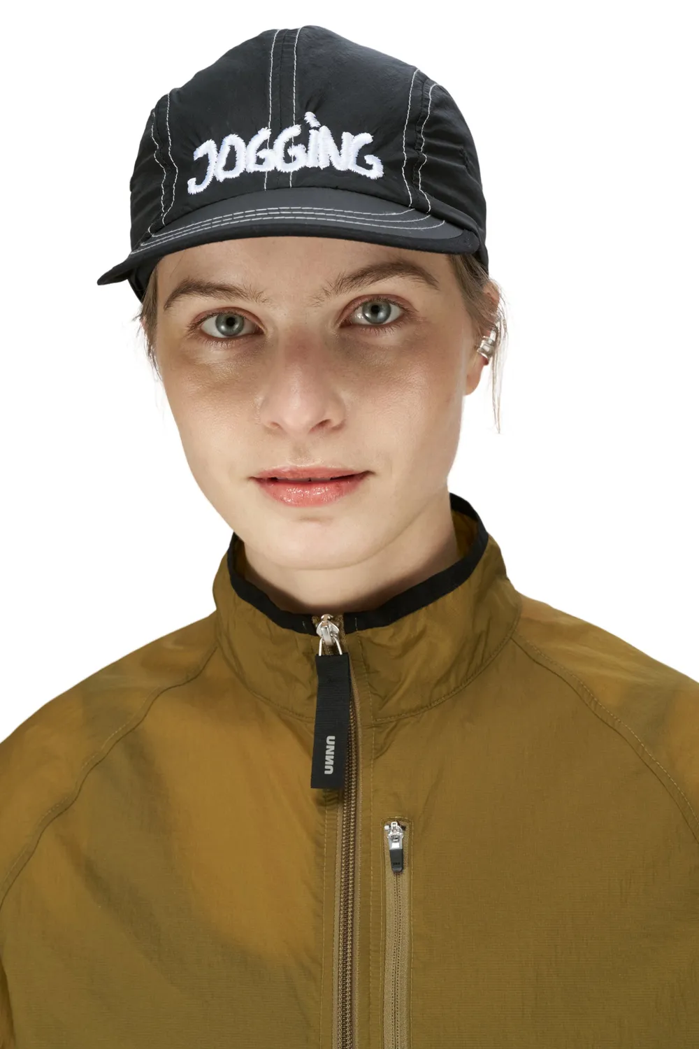 UNNA Jogging Cap Laufcap Schwarz Kontrastnähte