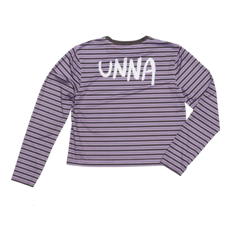 UNNA Striped LS W Laufshirt Grape Recycling-Polyester