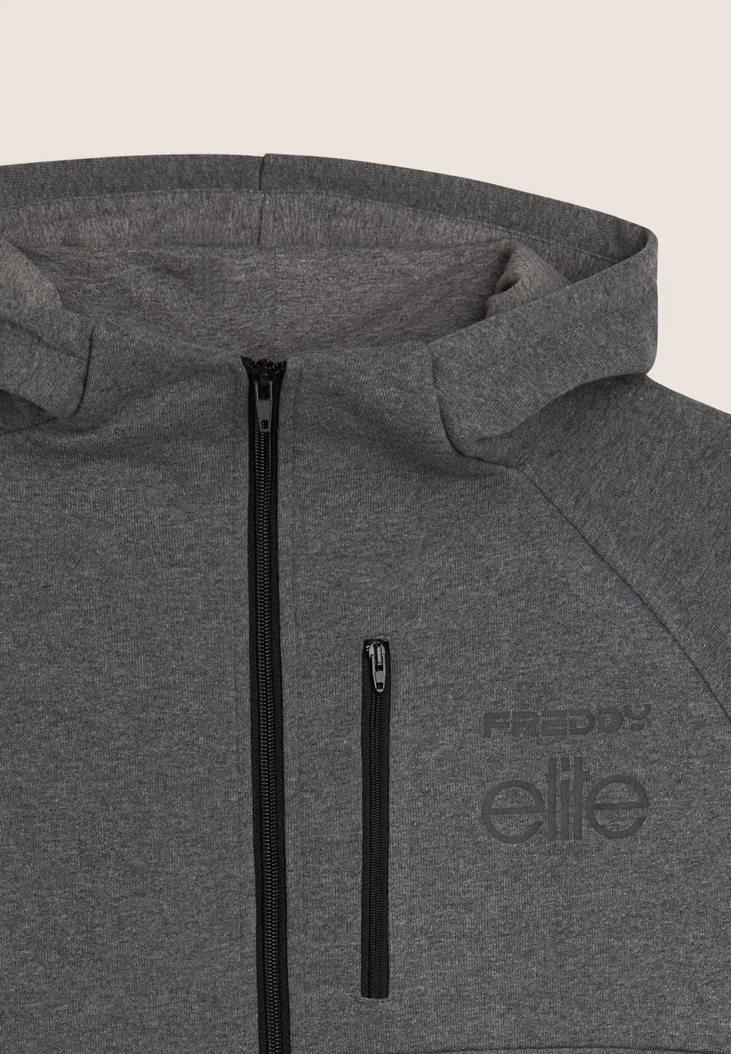 Freddy Elite Full-Zip Kapuze Hoodie Herren Grau Baumwolle