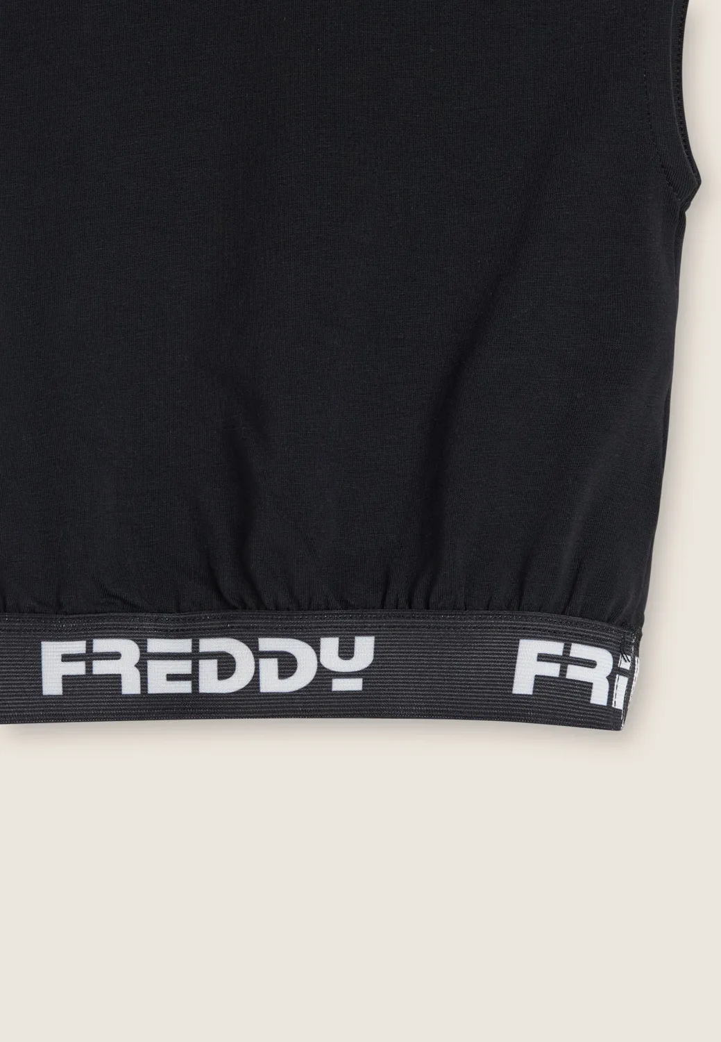 Freddy Crop Top Mädchen Jacquardbund Schwarz