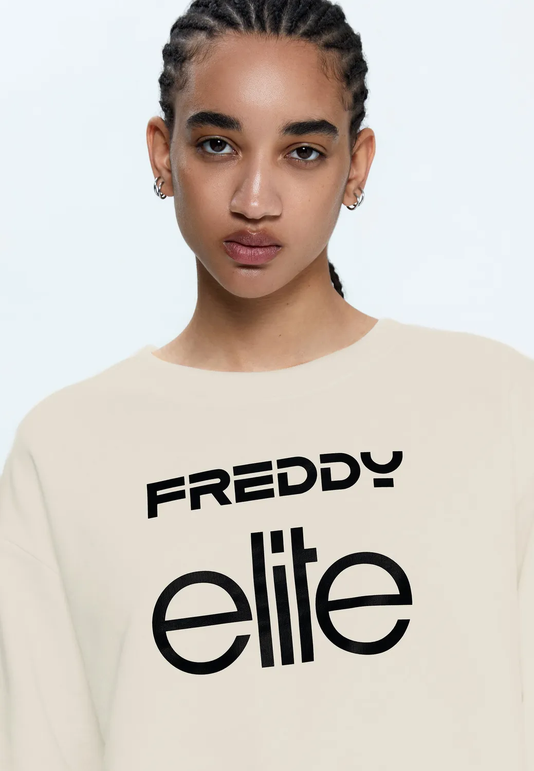Freddy Elite Cropped Sweatshirt Damen Grau Baumwolle