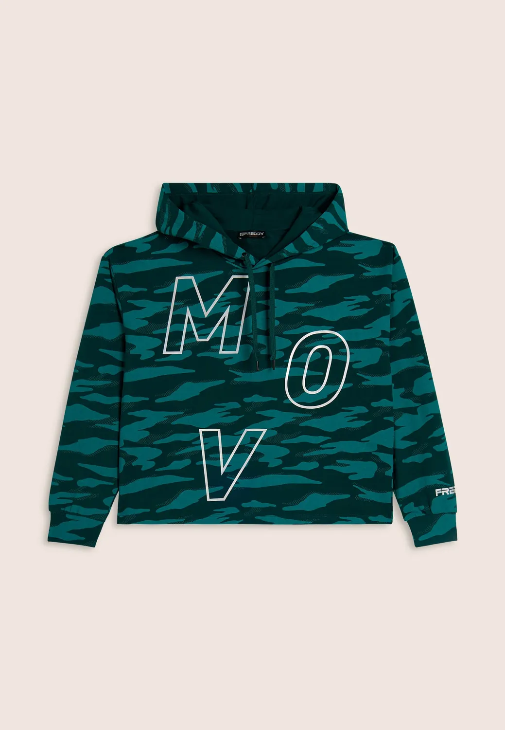 Freddy Cropped Hoodie Damen Camouflage Green kurz MOV