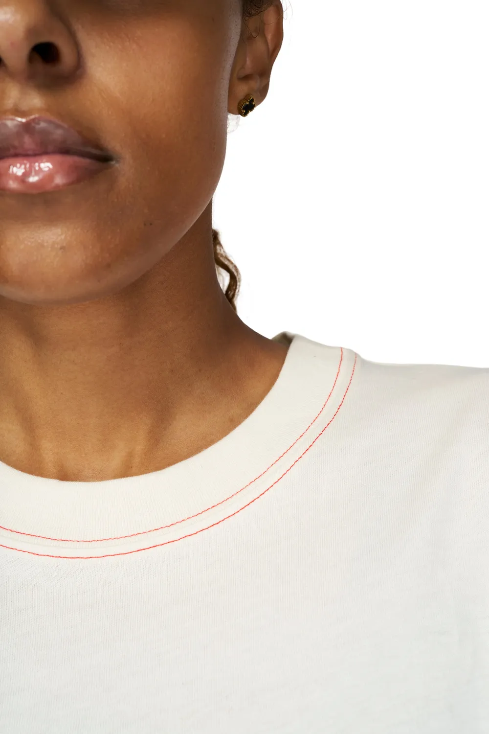 UNNA Born To Jog Tee W T-Shirt Vanilla White Baumwolle