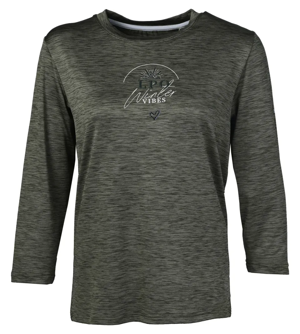 LPO Tilda 3/4-Arm Funktionsshirt olivgrün meliert