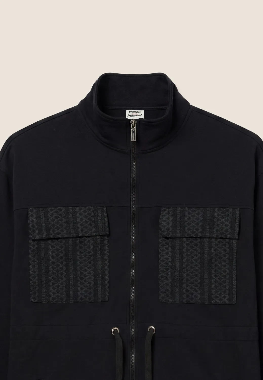 Freddy Stehkragen Full-Zip Sweatjacke schwarz Modal