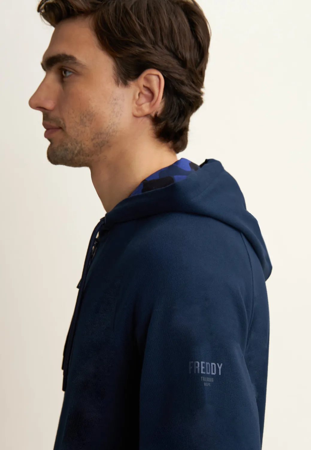 Freddy Kapuzenjacke French Terry Camouflage Dress Blue